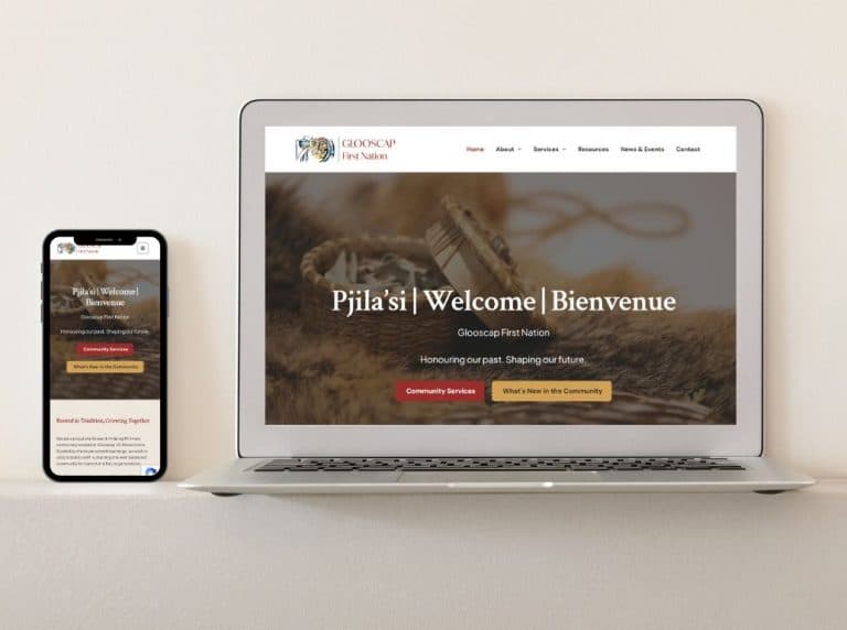 laptop and mobile mockup of GFN website
